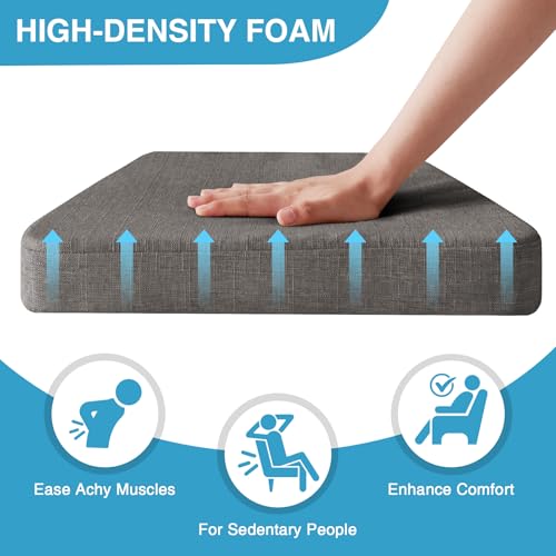 Chair Cushions for Dining Chairs Set of 4, Non Slip with Ties, Black H39445