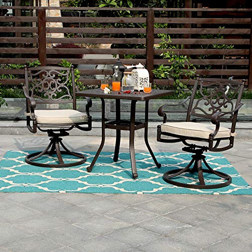 PHI VILLA Cast Aluminum Rectangular Patio Dining Table for 6, 64" x 37" N457649