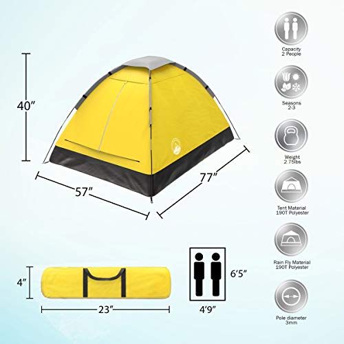 2-Person Dome Tent with Rain Fly and Carrying Bag D783158