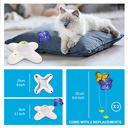ALL FOR PAWS 2 in 1 Cat Wand Toy with Butterfly Spinner, USB Rechargeable S24679