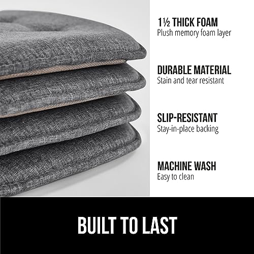 GORILLA GRIP Slip Resistant Chair Cushions, Memory Foam, Set of 2, Beige W525