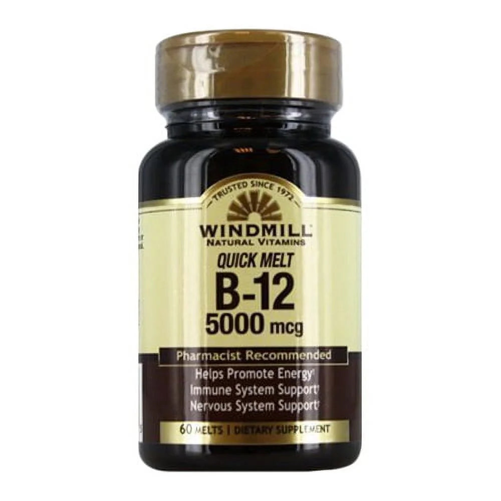 Windmill Quick Melt Vitamin B 12 5000 Mcg Melts, 60 Ea, 2 Pack