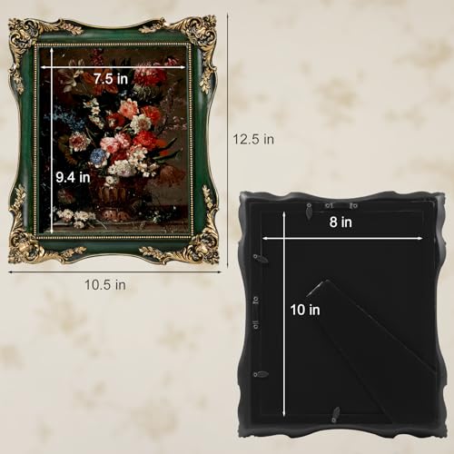 Black Vintage Picture Frame with Mat for 5x7 or 8x10 Photos E9622