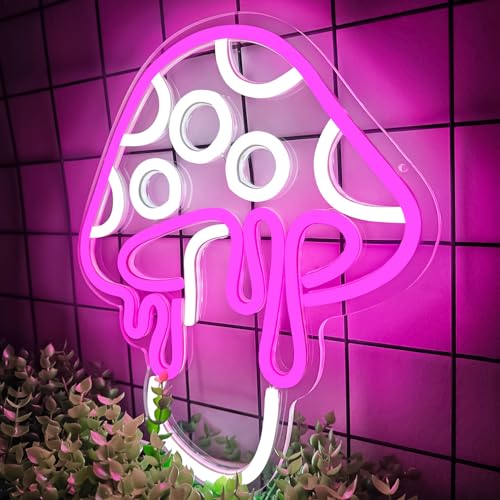 Mushroom Neon Sign Dimmable LED Night Light Wall Art for Bedroom Decor O27662