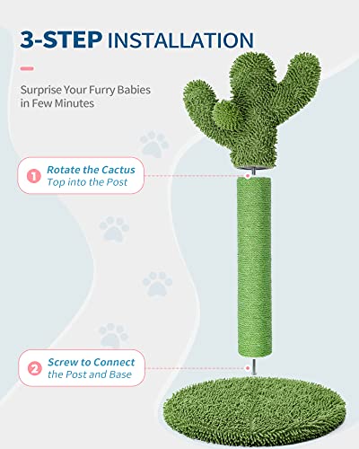 Made4Pets 34" Tall Cat Scratching Post with Sisal Rope and Dangling Ball G490