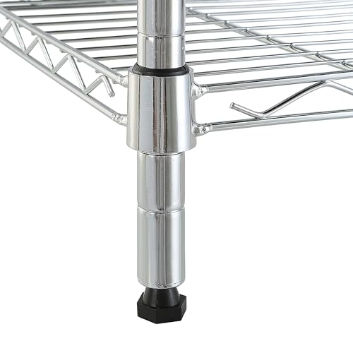 Amazon Basics 3-Shelf Adjustable Steel Wire Rack Storage Shelving, Chrome D243