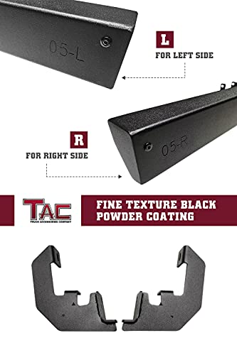 TAC Sidewinder Running Boards for 2022-2024 Toyota Tundra CrewMax, 4" Drop Black Side Steps M634