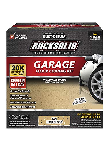 Rust-Oleum RockSolid Polycuramine Garage Floor Coating, 2.5 Car Kit, High Gloss Gray F2688
