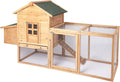 Wooden Chicken coop Pet Hen House Poultry Cage Hutch Small Animals Indoor Outdoor Backyard Nesting Box & Removable Tray, Natural Wood