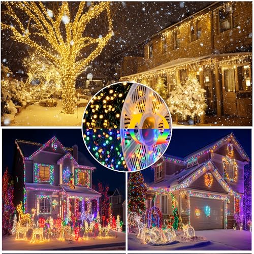 TW SHINE Halloween Lights 328FT Outdoor String Lights with Remote, Purple & Orange F53527