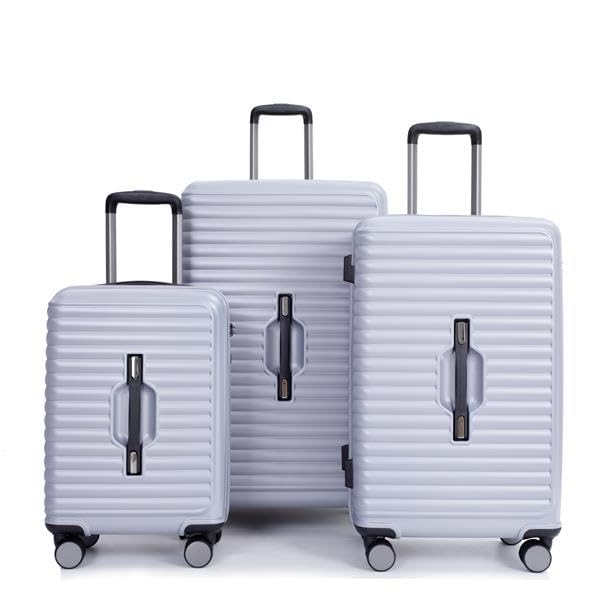 3 Piece Luggage Set PC+ABS Lightweight Suitcase with TSA Lock Dark Purple N259105