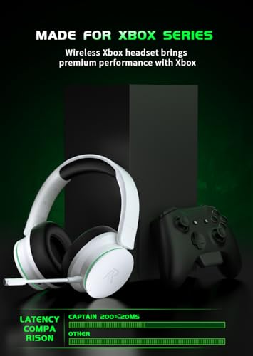 RYR Wireless Gaming Headset for Xbox, PS5, PS4, Bluetooth 5.3, Blackwhite W501869
