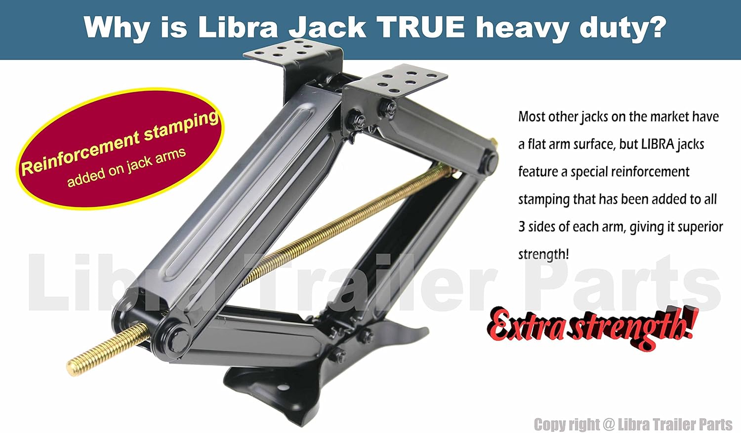 LIBRA 6000 lb 24" RV Trailer Scissor Jacks with Drill Sockets & Mounting Hardware I962005