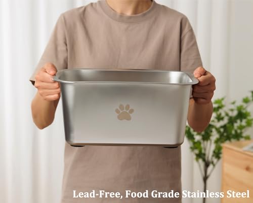 Stainless Steel Large Dog Water Bowl, Non Slip, 2.65 Gallons Z70616