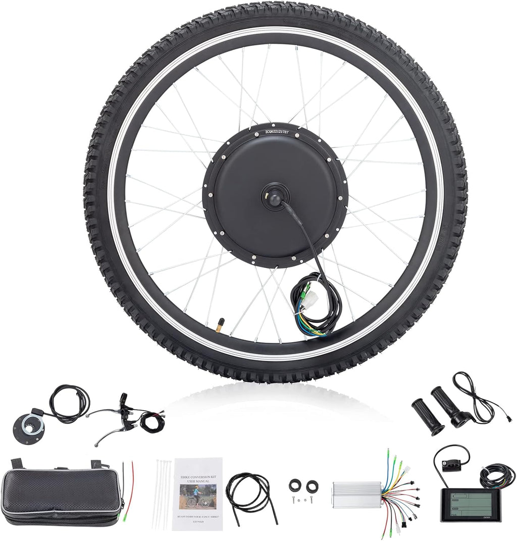 26" 48V 1000W Electric Fat Bike Conversion Kit Rear Wheel E-Bike Hub Motor Conversion Kit with LCD Display for Fat Tire Bike Frame Ebike Wheel Kit Cycling Brushless Gearless Hub Motor Kit