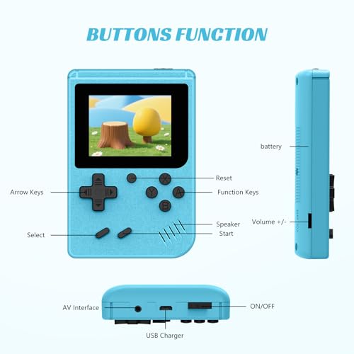 Retro Handheld Games Console with 400 Built-in Games, 3.0 Inch IPS Screen, Gray N346564