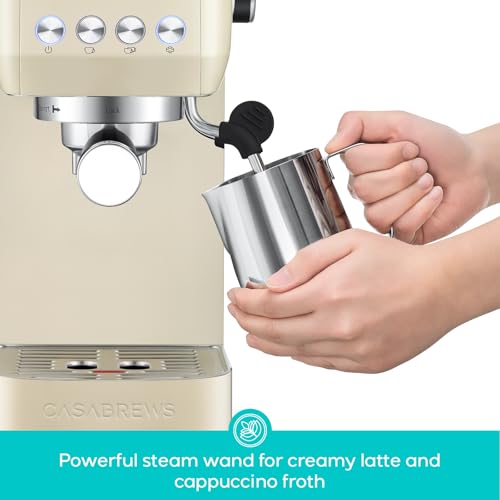 CASABREWS 3700 Essential Espresso Machine 20 Bar, Stainless Steel, Silver D8468
