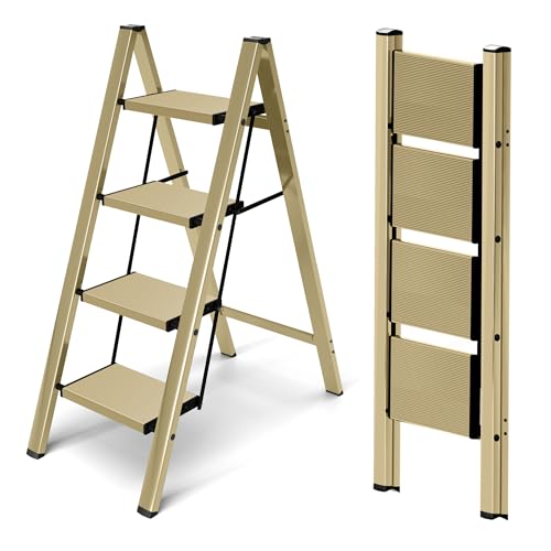 2 Step Lightweight Aluminum Folding Ladder with Anti-Slip Pedals, 330 lbs Capacity D5199