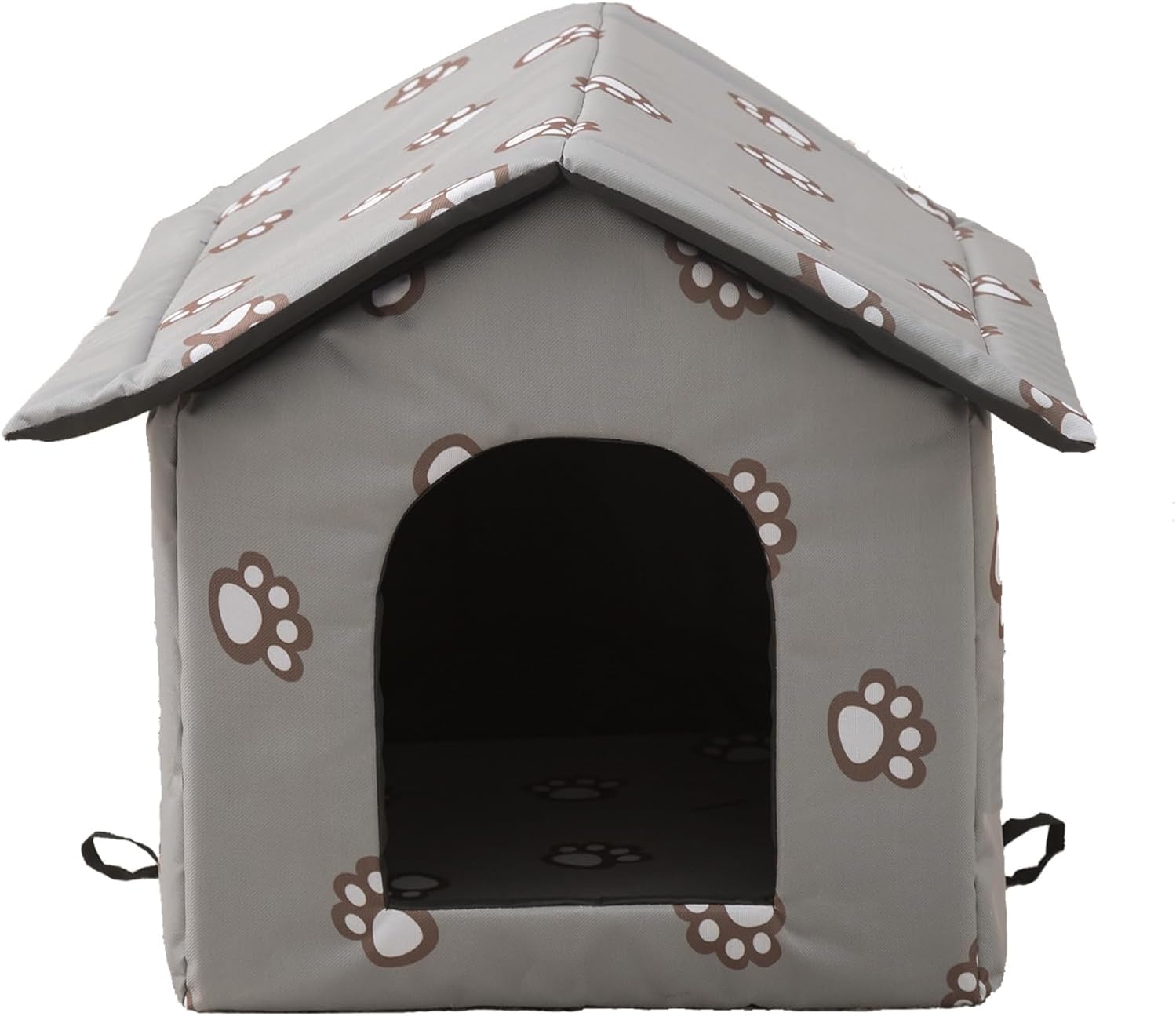 Cat Houses for Outdoor Cats, Feral Cats Dogs House, Weatherproof Warm and Insulated Cat House with Transparent Curtain Pet House, Stray Cats Shelter (Grey, Large-Houses)