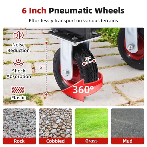 Steel Garden Dump Cart 880lbs, Heavy Duty Utility Wagon with Removable Mesh Sides Q536