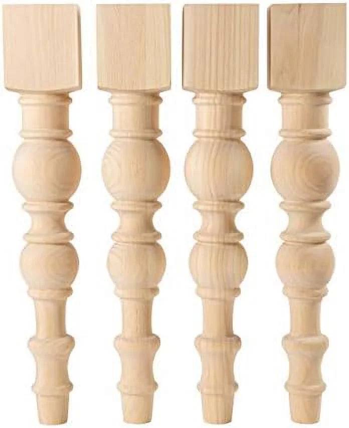 Modern Farmhouse Dining Table Legs - Unfinished - Set of 4 N1861