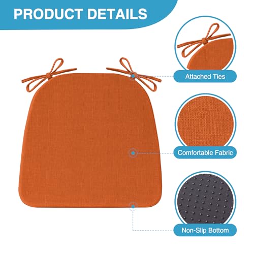 Chair Cushions for Dining Chairs Set of 4, Non Slip with Ties, Black H39445