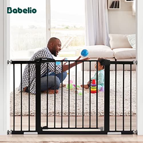 Babelio Metal Baby Gate, 29-43'' Auto Close, 30'' Tall, Black Z828246