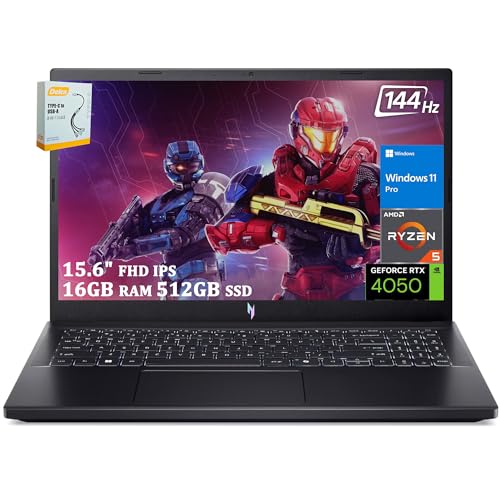 Acer Nitro V 15 Gaming Laptop, 15.6" FHD 144Hz, Ryzen 5, 32GB RAM, 1TB SSD, RTX 4050 F777