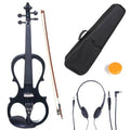 Cecilio Silent Electric Solid Wood Violin with Ebony Fittings, Electric Violin Kit (Full Body - Mahogany)