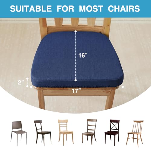 Chair Cushions for Dining Chairs Set of 4, Non Slip with Ties, Black H39445