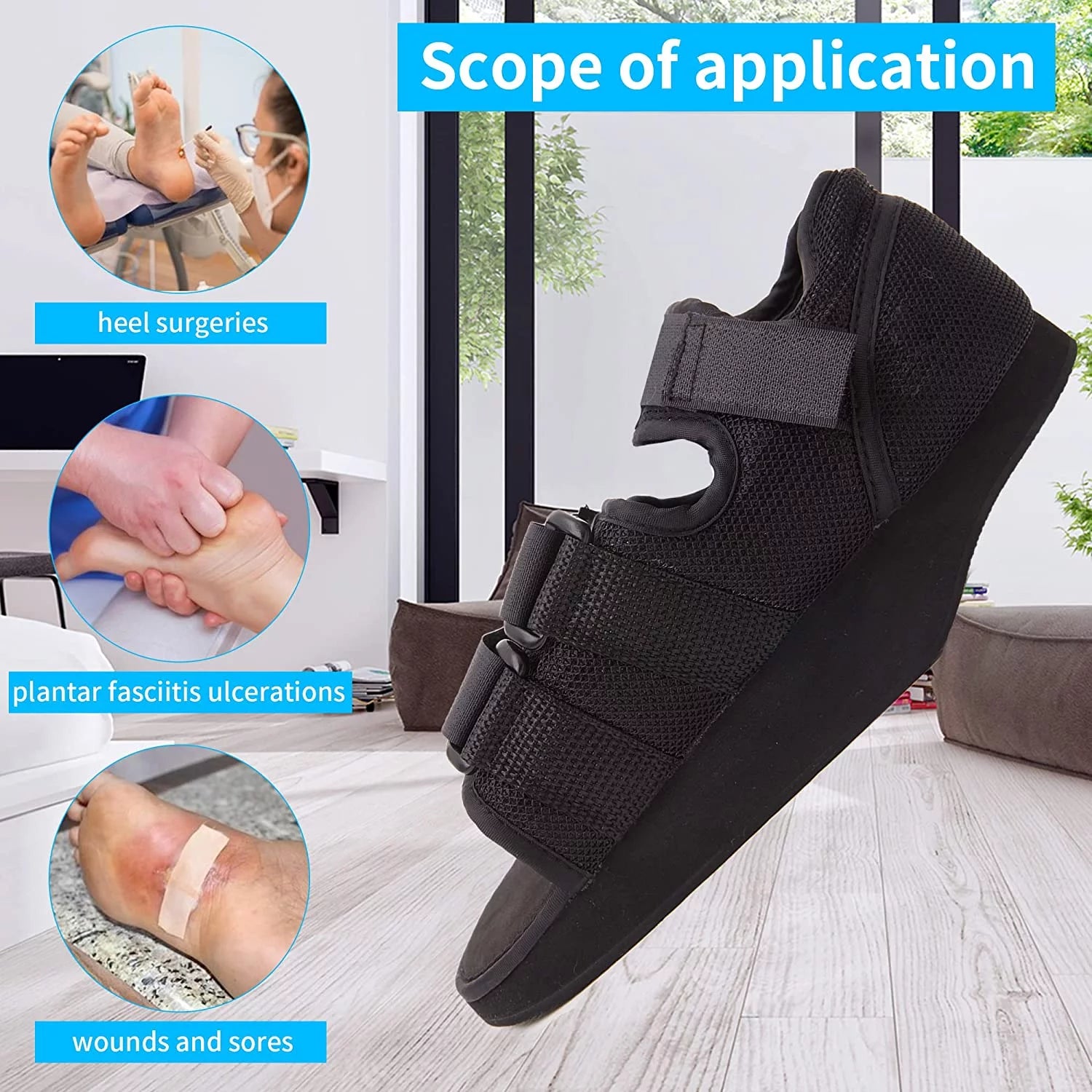 Post-op Healing Shoe with Heel Wedge for Foot Wounds (Large) O836