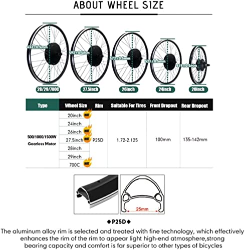 Electric Bike Conversion Kit 48V 1000W Rear Hub Motor M51800