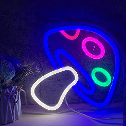 LED Neon Mushroom Sign USB Powered Night Light for Kids Room Decor F370
