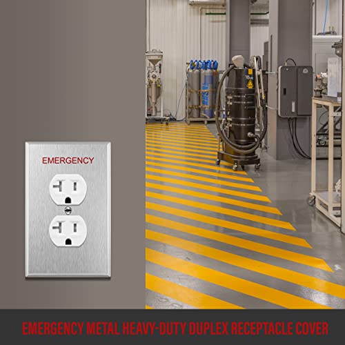 ENERLITES Duplex Receptacle Metal Wall Plate, Stainless Steel Outlet Cover, 1-Gang, Silver A7445