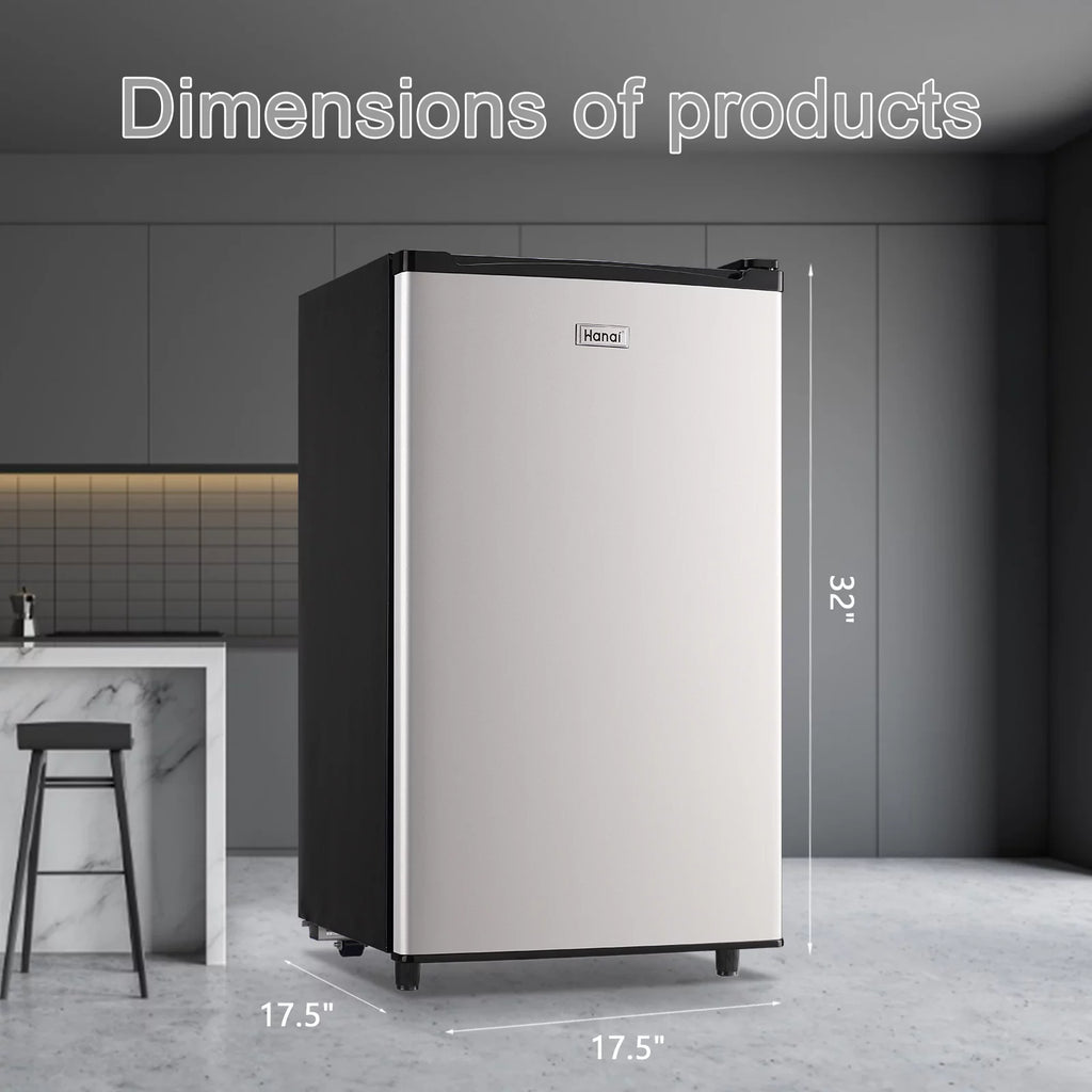 WANAI Mini Refrigerator 3.2 Cu.Ft Single Door, Black E553