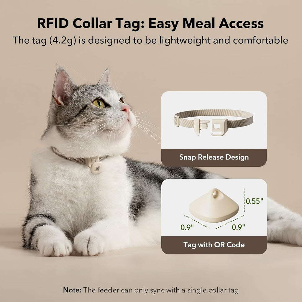 PETLIBRO RFID Automatic Cat Feeders 2 Pack, 5G Wi-Fi, 3L with Light Collar Tag T68367