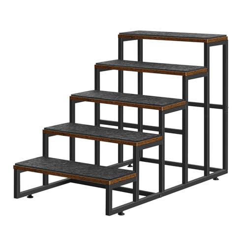 Dog Stairs Grey 5 Tier Pet Steps for High Beds, Small to Large Dogs and Cats D879
