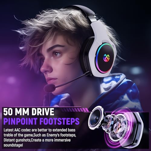 Wireless Gaming Headset for PS5 PS4 PC Switch, 2.4GHz USB & Type-C, 7.1 Surround Sound Q2564