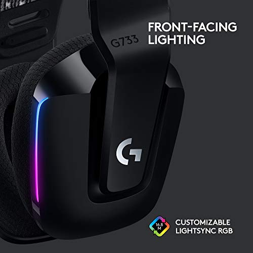 Logitech G733 Lightspeed Wireless Gaming Headset – Black, PC, PS5, PS4, Switch F9206