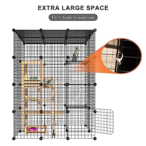 Outdoor Cat Enclosure Large Metal Wire Cat Playpen for 1-3 Cats U58400