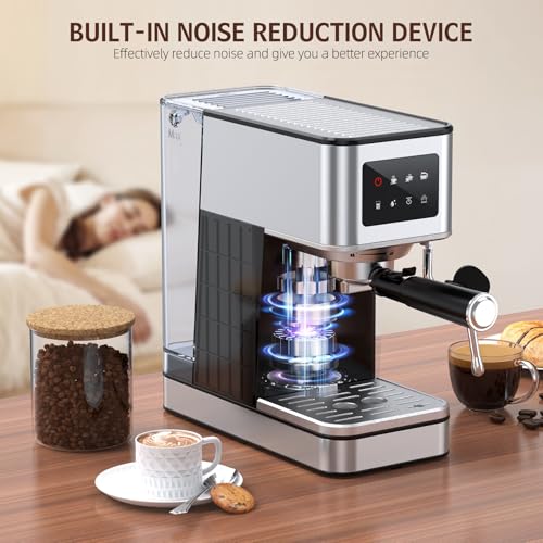 Espresso Machine with Milk Frother, 20 Bar, Stainless Steel G117