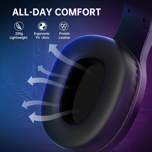 AOC Wireless Gaming Headset for PS5, PS4, Switch, PC, Bluetooth & 2.4GHz, Noise Canceling Mic, Black T56956