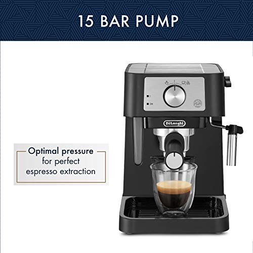 De'Longhi Stilosa Manual Espresso Machine, 15 Bar Pump, Milk Frother Y7680