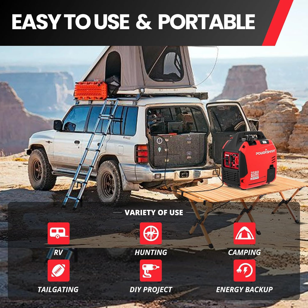 PowerSmart 2580-Watt Portable Inverter Generator for Camping & Home Backup M74072