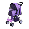 Pet Stroller, 4 Wheels Multifunction Dog Cat Stroller, Folding Portable Travel Stroller with Detachable Carrier, Suitable for Medium Small Dogs Cats