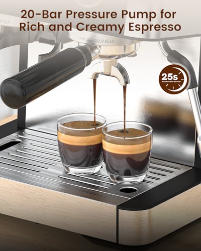 Espresso Machine with Grinder, 20 Bar, Milk Frother H74146