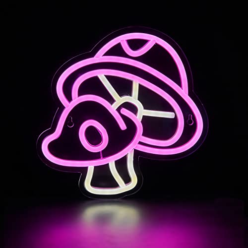 LED Neon Mushroom Sign USB Powered Night Light for Kids Room Decor F370