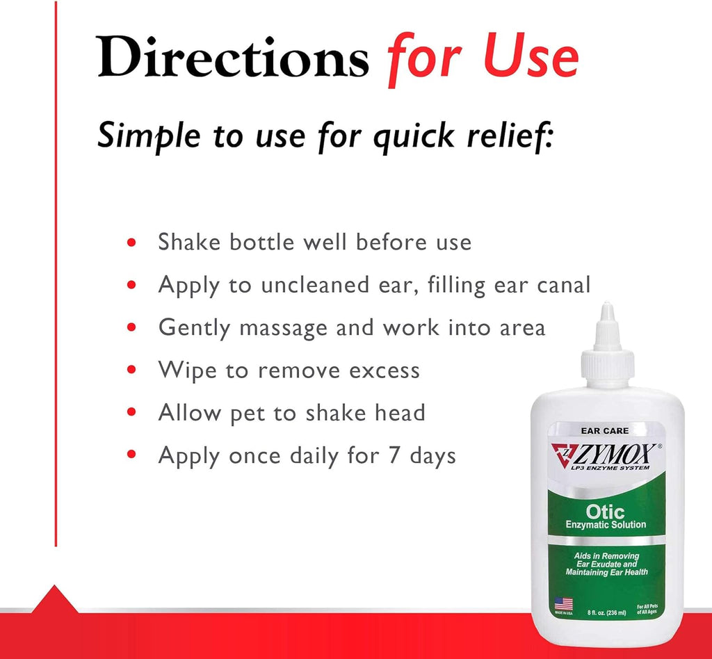 Zymox Otic Enzymatic Solution for Dogs and Cats, 8oz S218245