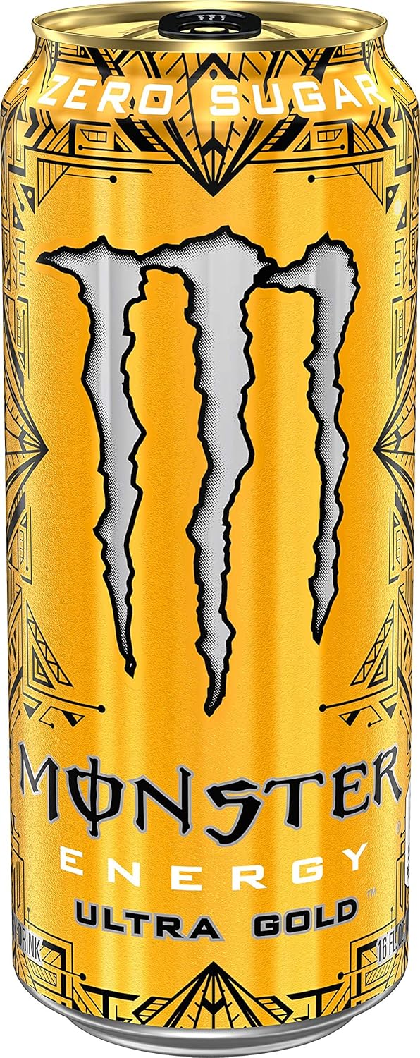 Monster Energy Ultra Gold Sugar Free Energy Drink, 16 oz, 24 Pack U3284