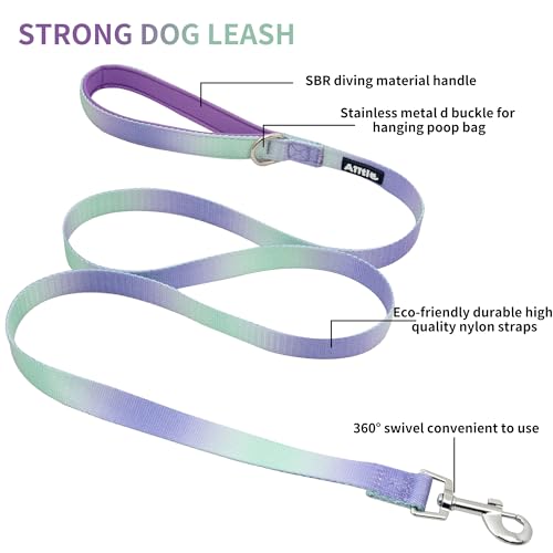 AIITLE Dog Harness Easy On Off Step in Adjustable with Leash for Medium Dogs Pink-Purple O515974
